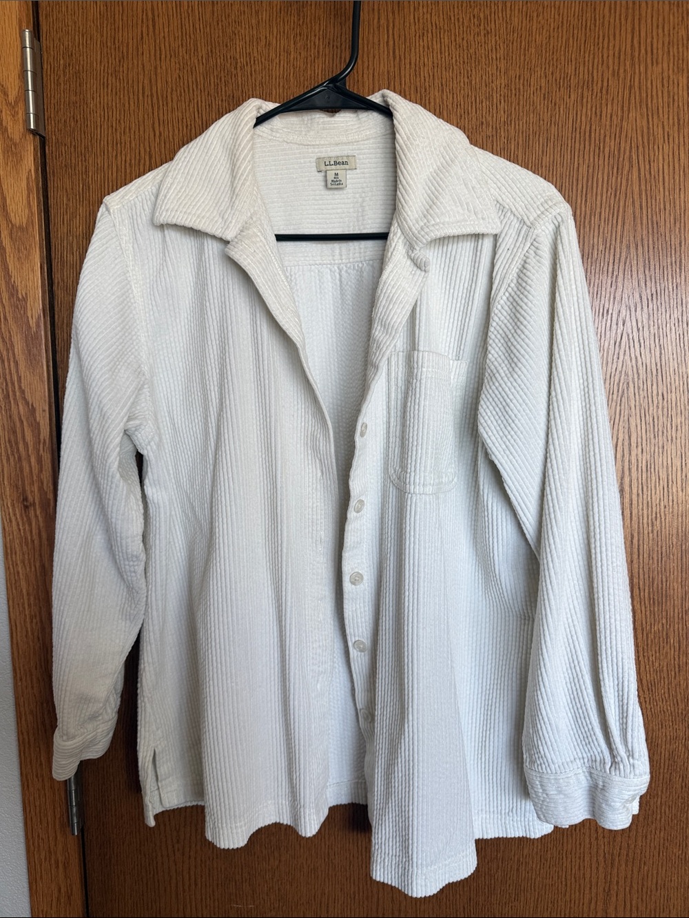 L.L. Bean Men's Off-White Corduroy Shirt Jacket